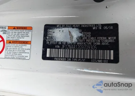 2016 Scion Fr-S из США, поврежденный, VIN JF1ZNAA12G9709305